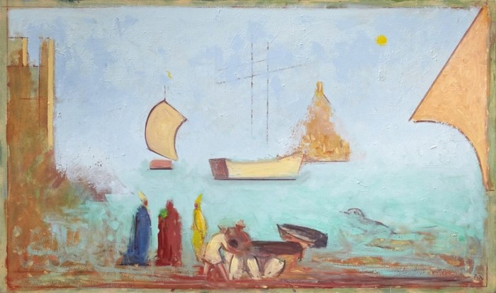 Paul Resika, “Allegory (San Nicola di Bari) #5,” 2019, Oil on canvas, 38 x 64 inches. Image courtesy Bookstein Projects, New York.