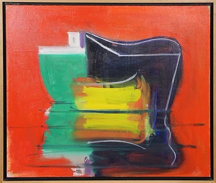 Paul Resika.Vessels #37 (Red), 1999.oil on canvas.Painting