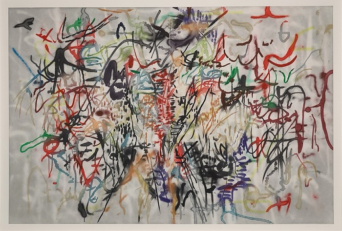 찬송가(Behind the Sun) (부분), Six Bardos , 2018. Julie Mehretu(미국인, b. 1970). 색상 아쿠아틴트; 이미지 127.6 x 186.1 cm. 클리블랜드 미술관, JH Wade Fund에서 구매 및 Stephen Dull의 부분 기부, 2020.285. © 줄리 메레투