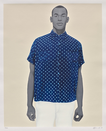 핸섬 , 2020. Amy Sherald(미국인, b. 1973). 컬러 스크린프린트; 이미지 102.2 x 81.3 cm. 클리블랜드 미술관, 클리블랜드 판화 클럽의 선물,2020.277. © 에이미 셰럴드