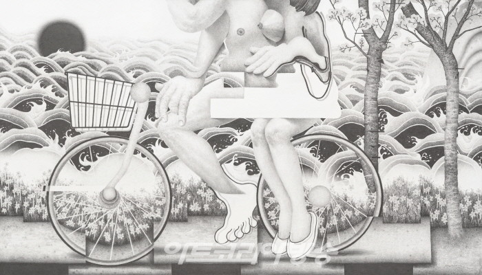 관계풍경 Q-L-R 2 (Quantum-Landscape-Relationship 2) - Pencil on paper - 80x140cm - 2019