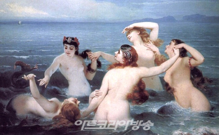 Sirens Playing in the SeaCharles Edouard Boutibonne (1816~1897, French)