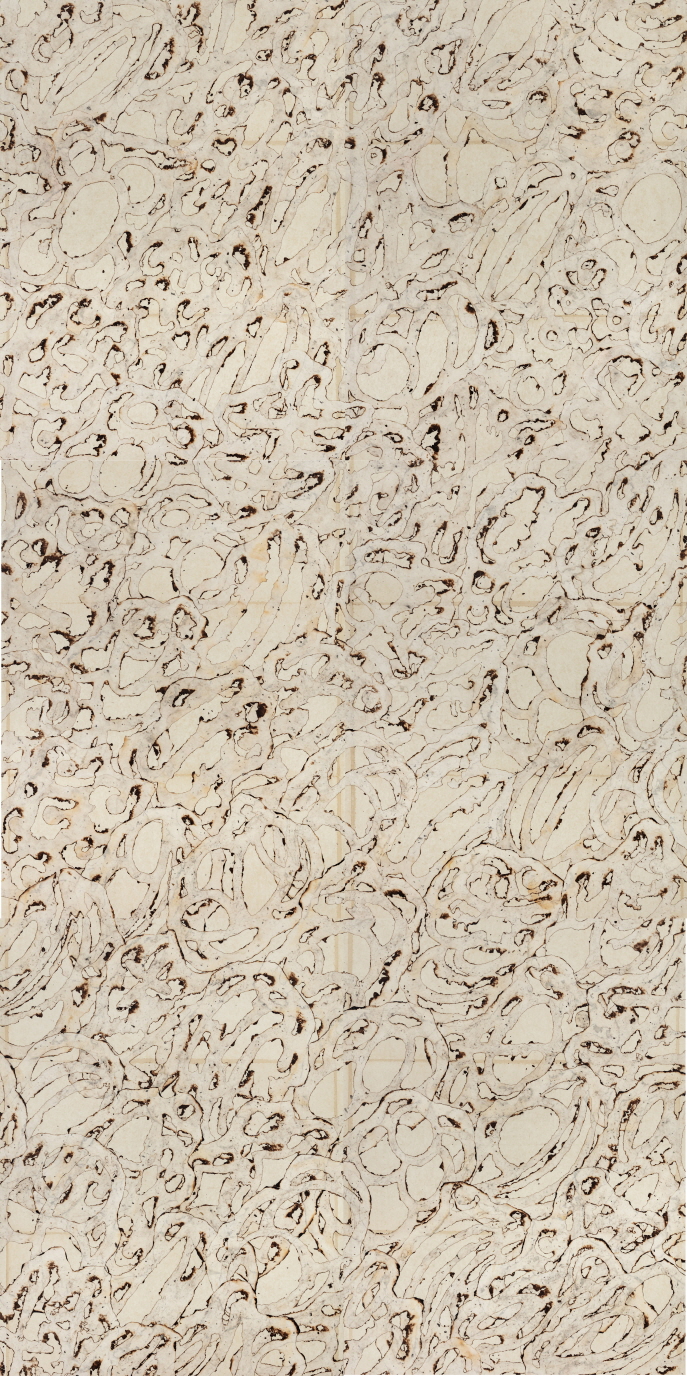 캐스처강 '곤 burnt hanji & ottchil ha ... on linen hemp 300x600cm 2022. 제공 갤러리구조