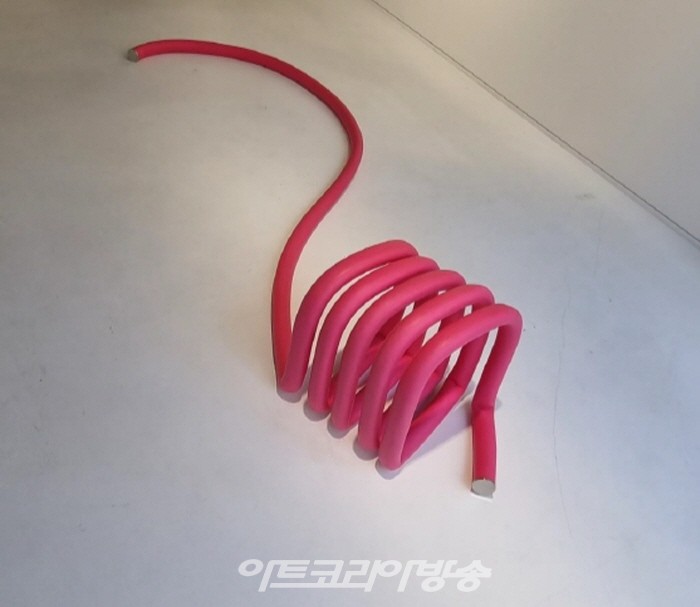 정그림silicone, steel, acrylic35×42×240cm
