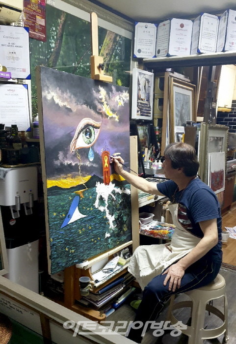 화가 안병학 세월호 8주기 추모작품전