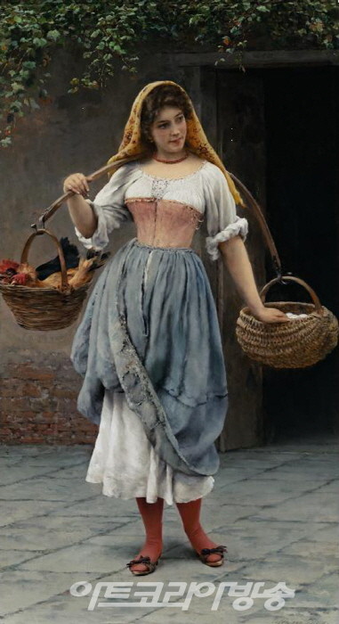 Which Came First?Oil on panel, 189930 7/8 x 17 1/8 inches (78.7 x 43.8 cm)Public collection