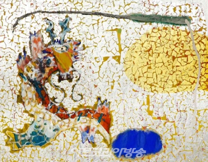 김성삼, 용꿈, 117 x 92cm, 장지에 혼합재료, 2022