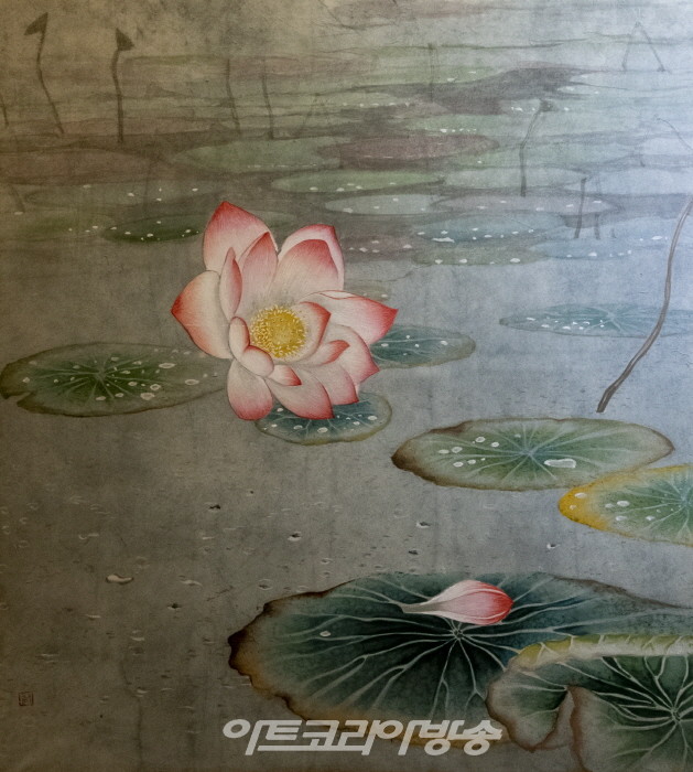 윤경해-비오는 날의 연화-블루상