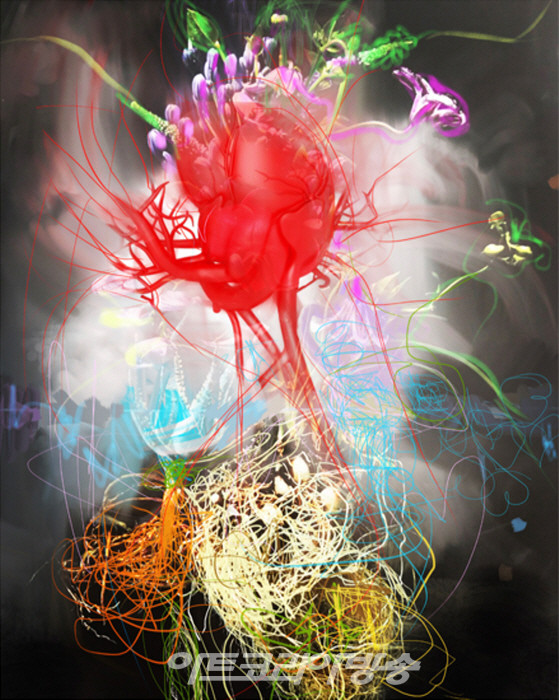 Stefania Carrozzini, Heart in Bloom, 40 x 50cm, digital painting printed on fine art paper, Ed 15, 2022
