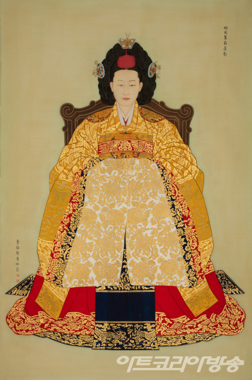 명성황후진영_163x108cm_견본채색_2022 / 정희정 작