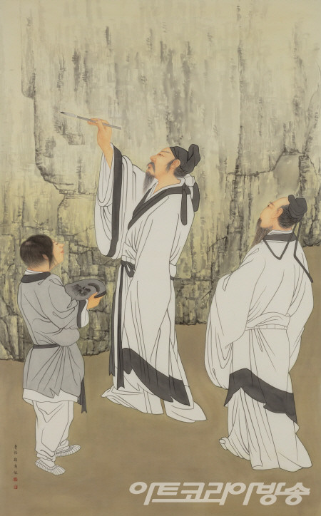 석벽제시도_175x109cm_견본채색_2022 / 정희정 작