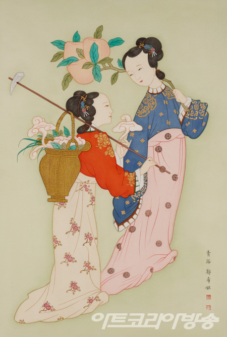 요지연도 인물2_92x54cm_2022 / 정희정 작