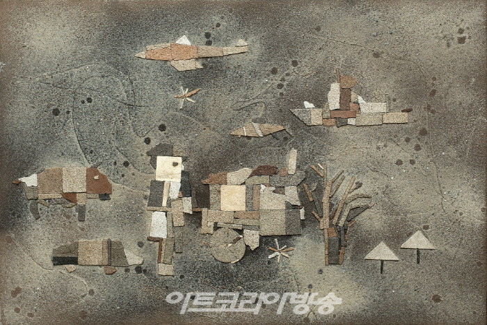 엄시문의 모래 꼴라쥬