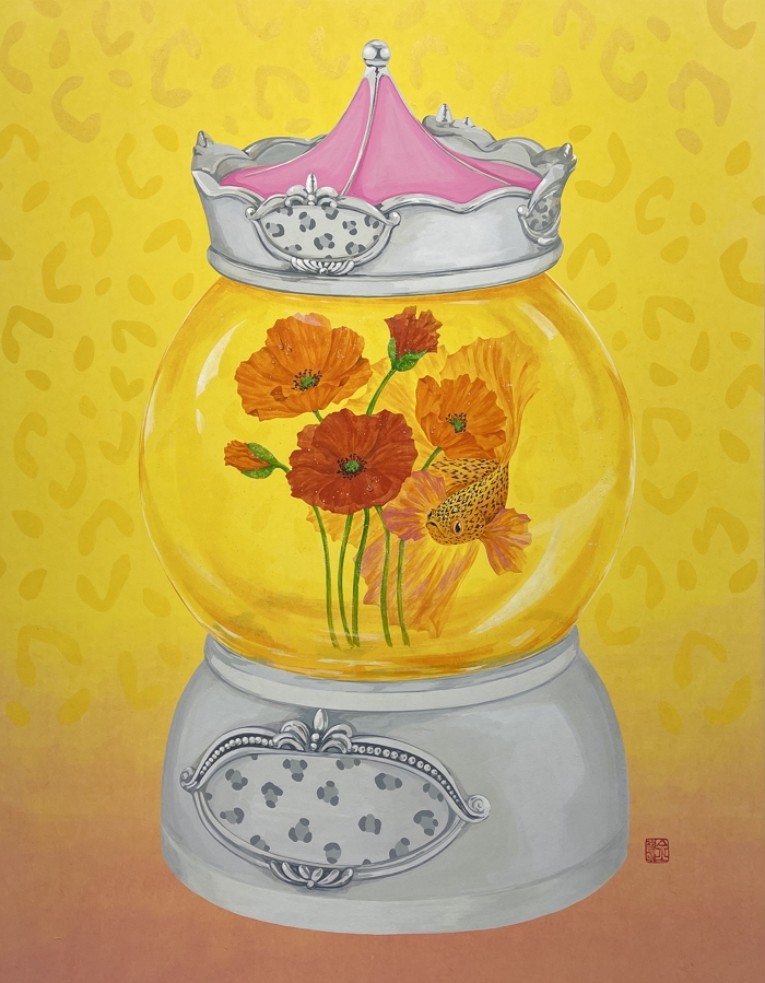 (위로가 되어주는 세상, 116.8 x 91.0, 장지에 채색, 2022)