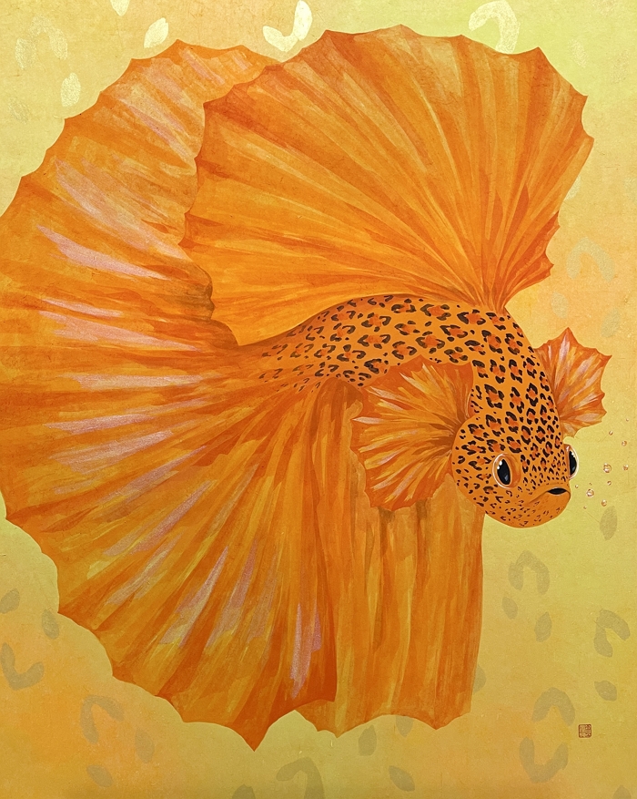 (Leopardfish, 90.9 x 72.7, 장지에 채색, 2022)