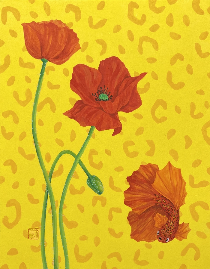 (가장 큰 위로, 27.3 x 22.0, 장지에 채색, 2022)