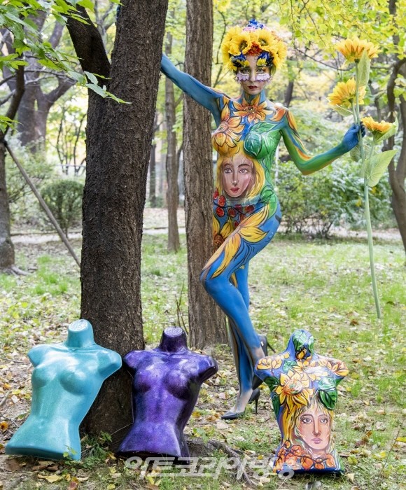 서원대 뷰티학과 안영나교수 바디페인팅 뷰티쇼 '하모니'