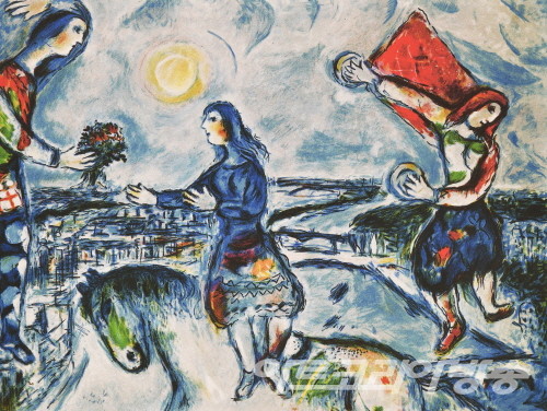 Marc Chagall 作_Lovers over Paris_57x76cm_Giclee