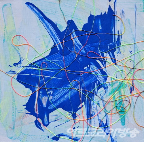 박형진 作_우주에 선 긋기-2_Mixed Media & Acrylic on Canvas_40x40cm_2021