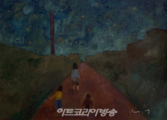 고창 - 가로등이 없는 밤  72.7  53 cm  opaque color on cnavas  2022