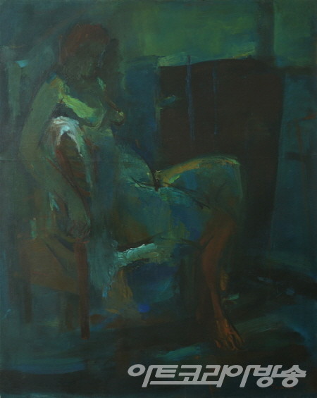 좌상b_159.7x128.6cm_oil on canvas_1964 / 전준자 회고展