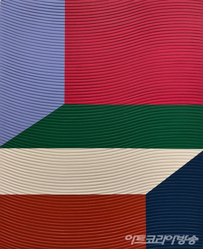  hue  91x73cm acrylic gouache, gel on modeling made canvas 2022 / 장희진 개인전