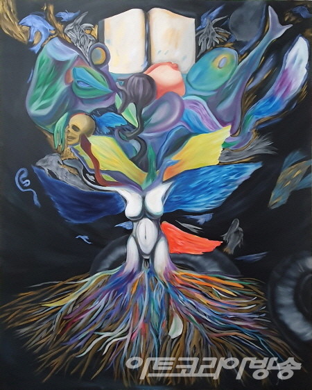  석종웅 作_존재_oil on canvas_162.2x130.3cm_2022 / 젊음의 향연展