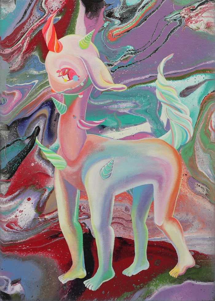 미지, 90.9x65.1cm, 광목천에혼합재료,2022