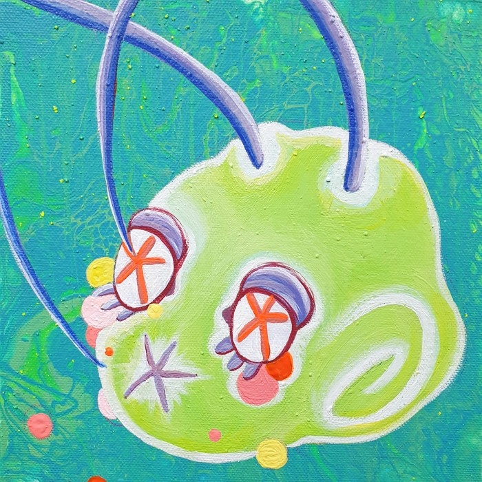 미지, 20x20cm, 마직천에혼합재료,2022 (4)