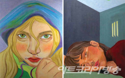 권지언 作 (좌) 쉬이 사라지다_캔버스에 유화_117x91cm  (우)부드럽고 반짝거리는 빛_캔버스에 유화_117x91cm