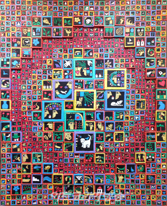 인드라망, 165 × 130cm, 복합재료에 아크릴, 2022