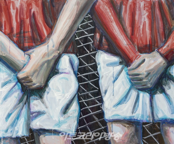 이것도 막고 저것도 막고_캔버스에 아크릴_60.6×72.7cm_2022