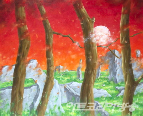 구철회전 - 그리움-폐허_130x162cm_장지에 아크릴_2022