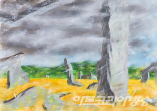 구철회전 - 시간-공간2_70x106cm_종이에 아크릴_2022