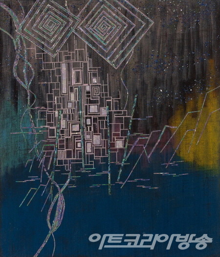 Belief (신념의 자세)_53x45cm_목판에 삼베, 옻칠, 자개, 채색_2022 - 설송