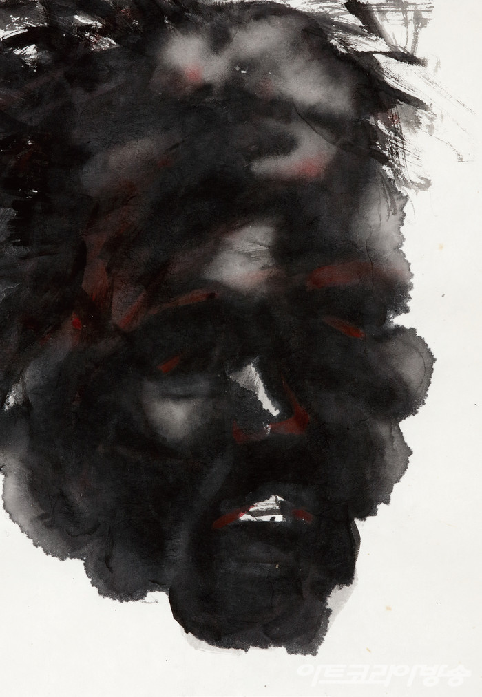 표정 40x42cm 장지에 수묵 2022_5 _ 강동언作