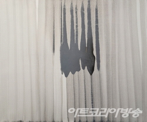 우주에 선 긋기 Drawing a line in space_Acrylic on Canvas_50x60.5cm_2022 _ 박형진