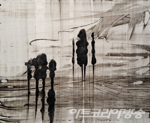 우주에 선 긋기 Drawing a line in space_Acrylic on Canvas_50x60.5cm_2022_  박형진