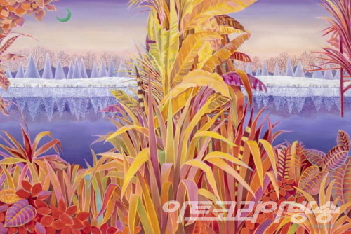 이효연 作_초록달_130.3x193.9cm_oil on canvas_2022 ⓒ ART SPACE J