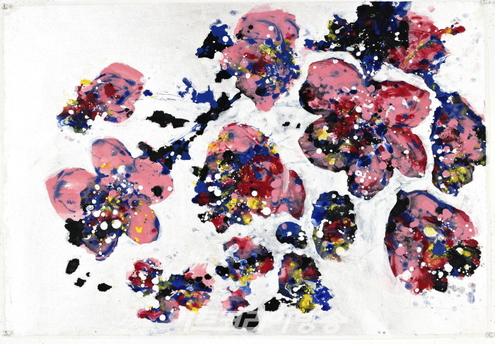 안영나, Flower No Flower-설중매, 한지먹채색, 50x72,2022