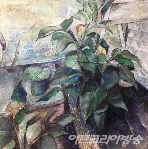 김민주 作_ Flowerpot-1_31.8x31.8cm_mixed media on canvas_2017