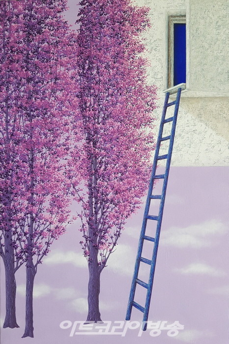 심성희, 공중공존 [空中共存], 90.9x60.6cm, Oil on canvas, 2022