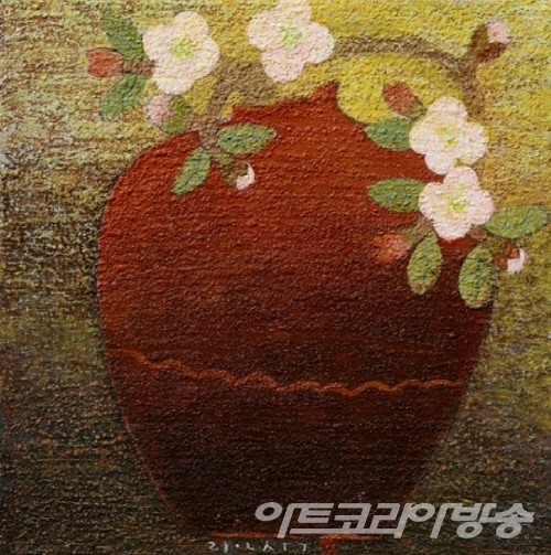 신란숙 作_마음항아리_석채 혼합재료_30x30cm