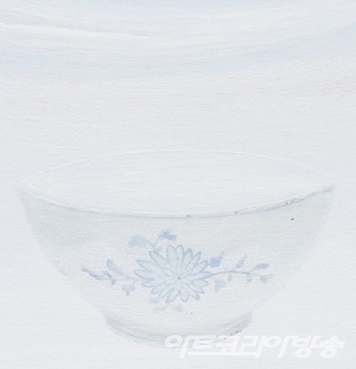 신란숙 作_마음 그릇_석채 혼합재료_40x40cm