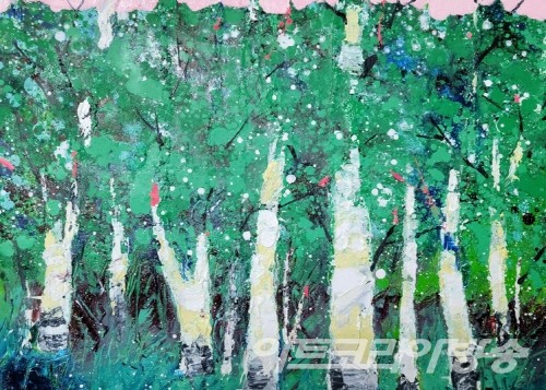 박미은 作_자작나무 숲_oil on canvas_33.4x24.2cm