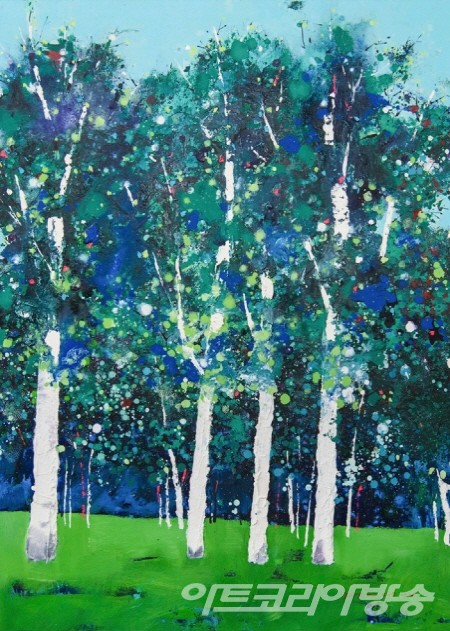 박미은 作_자작나무 숲_oil on canvas_90.9x65.1cm