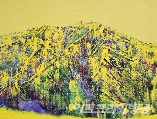 조문영 作_산_Acrylic mixed media on canvas_40.9x53.7cm