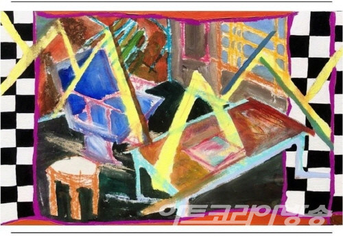 박정현 作_첩첩산중_한지에 혼합매체_33x52.3cm_2021