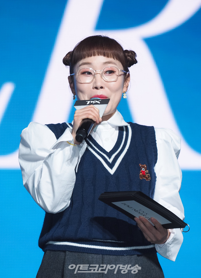 TNX 두 번째 미니앨범 '러브 네버 다이'(Love Never Dies) 발매 기념 쇼케이스(방송인 박슬기). 2023.02.15 사진 ⓒ아트코리아방송 이용선 기자​