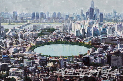 박준형 作 _ PRISM-Blue hole#01_91x61cm_oil on canvas_2022